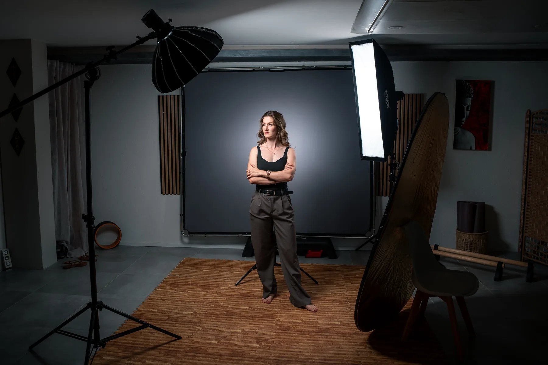 Installation d'un studio mobile dans les locaux d'une cliente